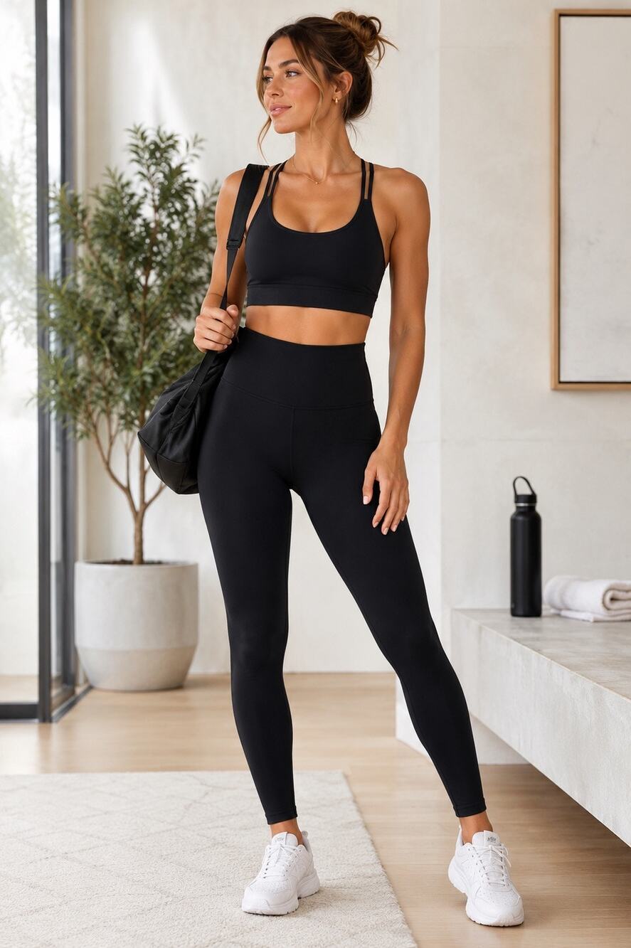 Assets by Spanx Black High-Waisted Shaping Leggings Compression Activewear L